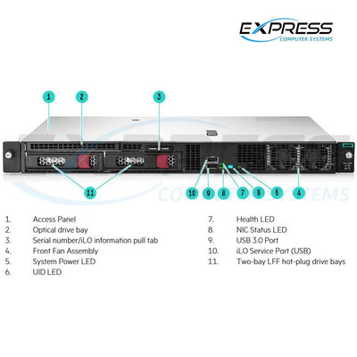 HPE ProLiant DL20 Gen10 2LFF Server Chassis | P06962-B21