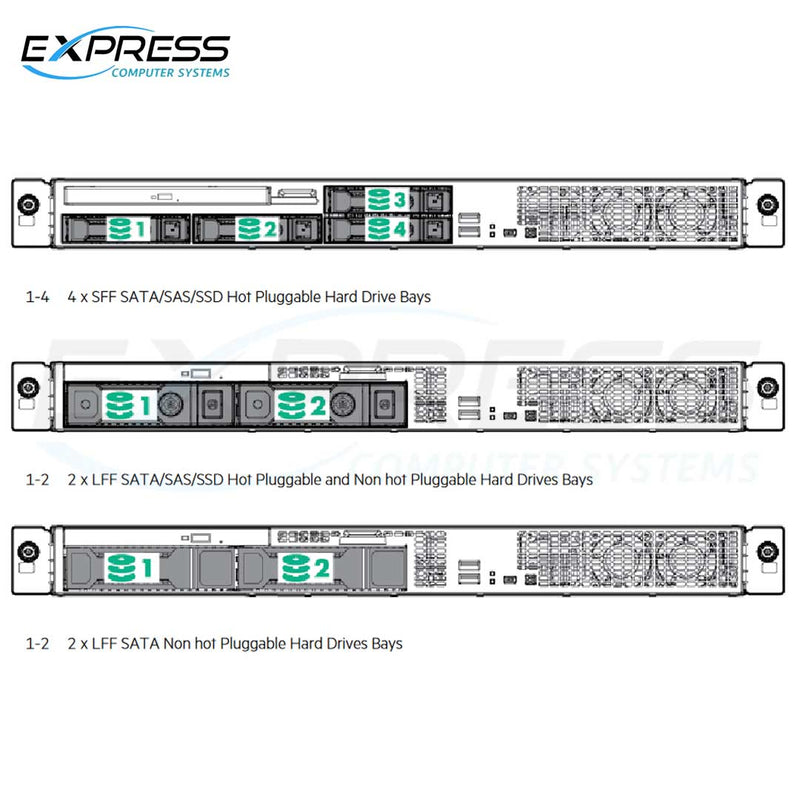 HPE ProLiant DL20 (G9) E3-1240V6 8GB-U H240 4SFF 900W RPS Performance ...