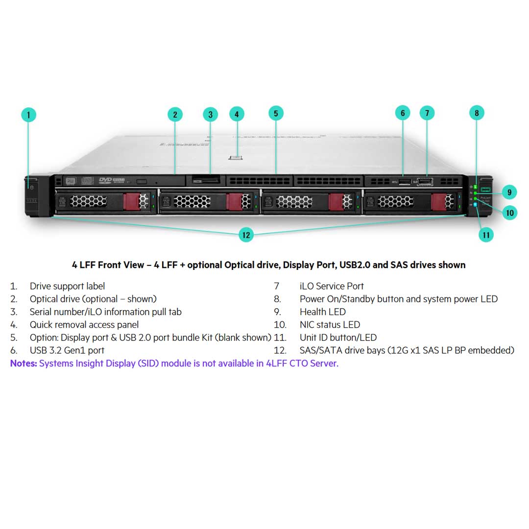 HPE DL360 Gen11 4LFF NC Chassis Rack Server