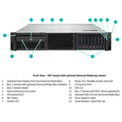 HPE ProLiant DL380 Gen11 5418Y 2.0GHz 24- core 1P 64GB-R MR408i-o NC 8SFF 800W PS Server | P60638-B21
