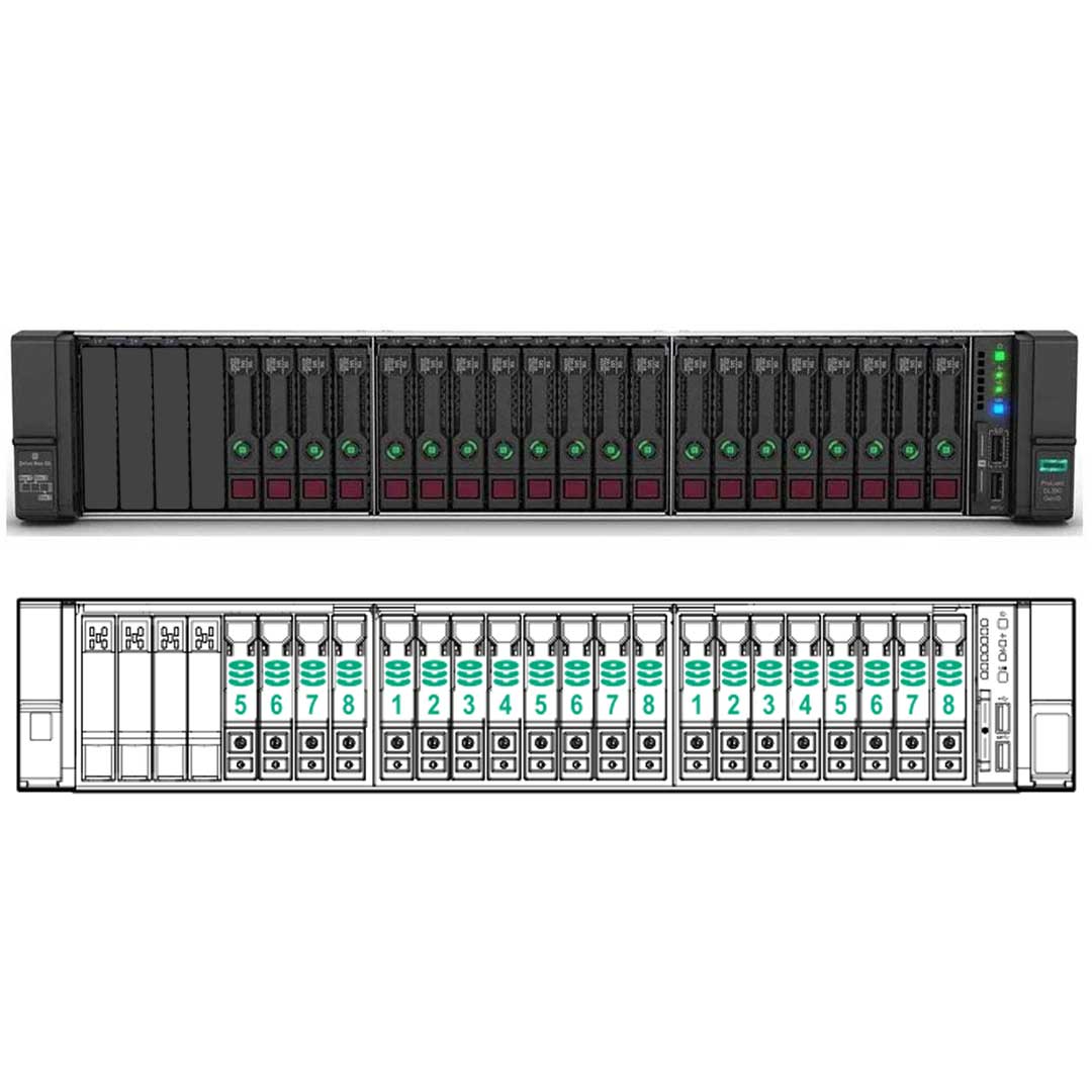 HPE ProLiant DL380 Gen10 4210 2.2GHz 10C1P 32GB-R P408i-a NC 8SFF 500W PS Server | P20174-B21