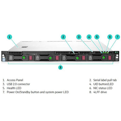 HPE ProLiant DL60 Gen9 E5-2603v4 8GB-R B140i 4LFF NHP SATA 550W PS Entry Server | 830012-B21