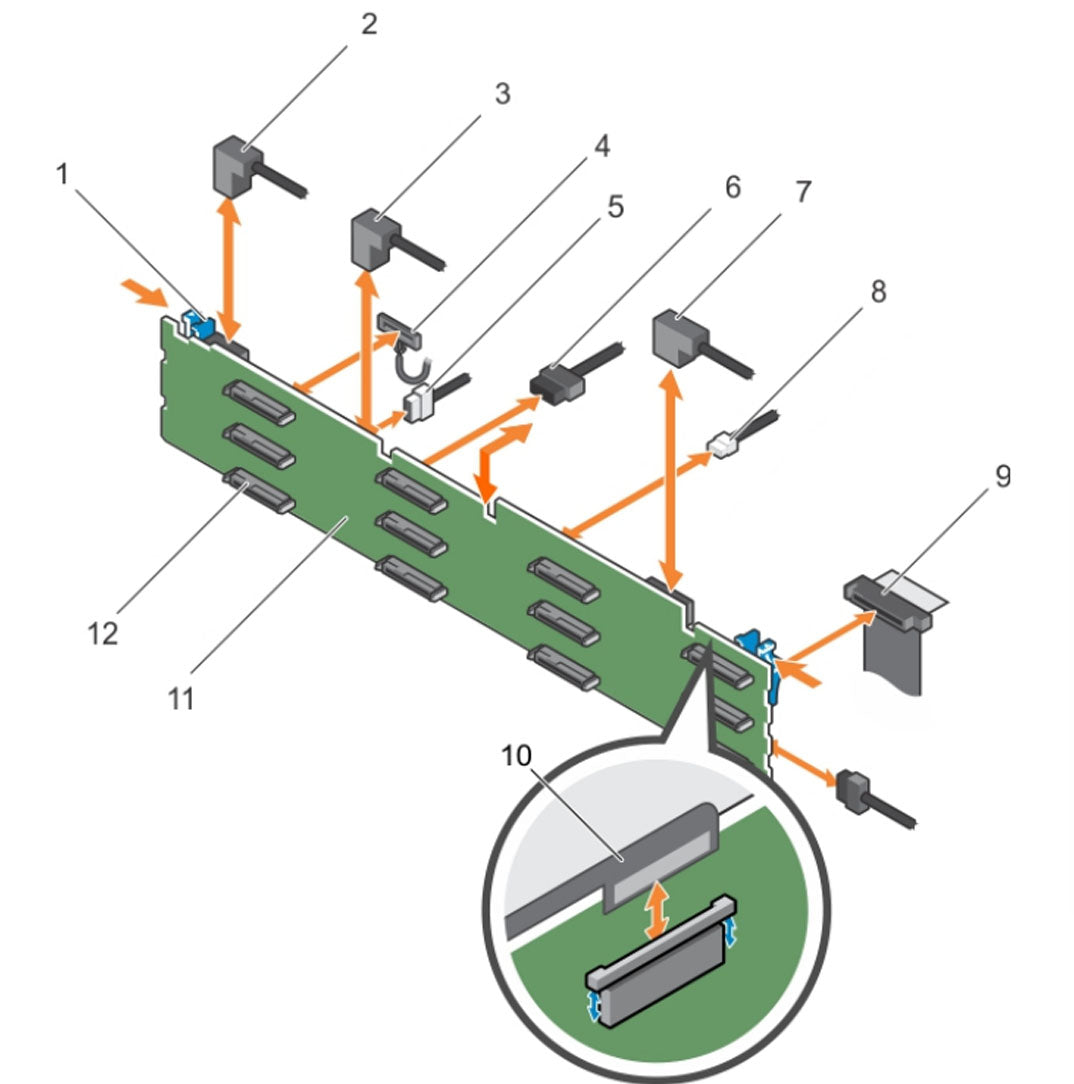 Dell PowerEdge R730xd 12x3.5" Backplane SAS Cables 8RJM1 ECS