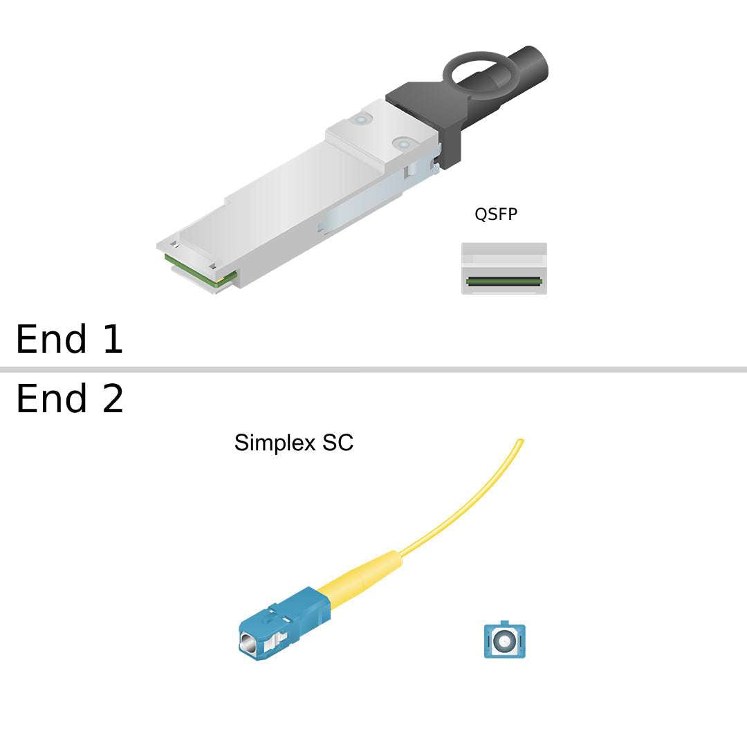 NetApp X66016A-R6 - 5m Data Cable with Plug QSFP/8x Simplex SC | Cntlr/Shelf-PatchP, OS1, QSFP/SC,