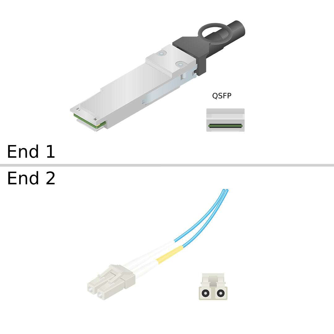 NetApp X66009A-R6 - 30m Data Cable with Plug QSFP/4xLC | Cntlr/Shelf-PatchP, OM4, QSFP-LC,