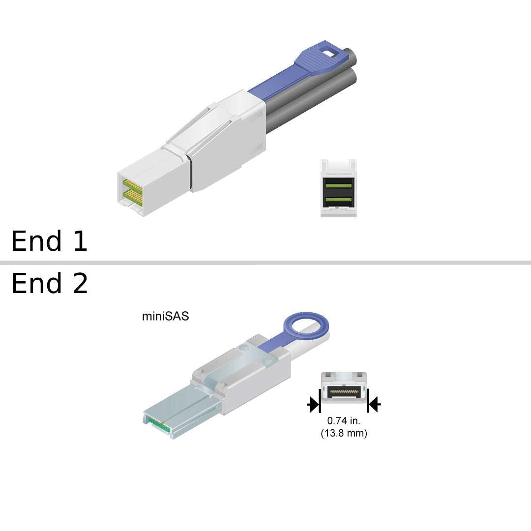 NetApp X-26003-00-R6 - 0.5m Data Cable with Plug MiniSAS HD/miniSAS | SAS HD to miniSAS, SAS2,