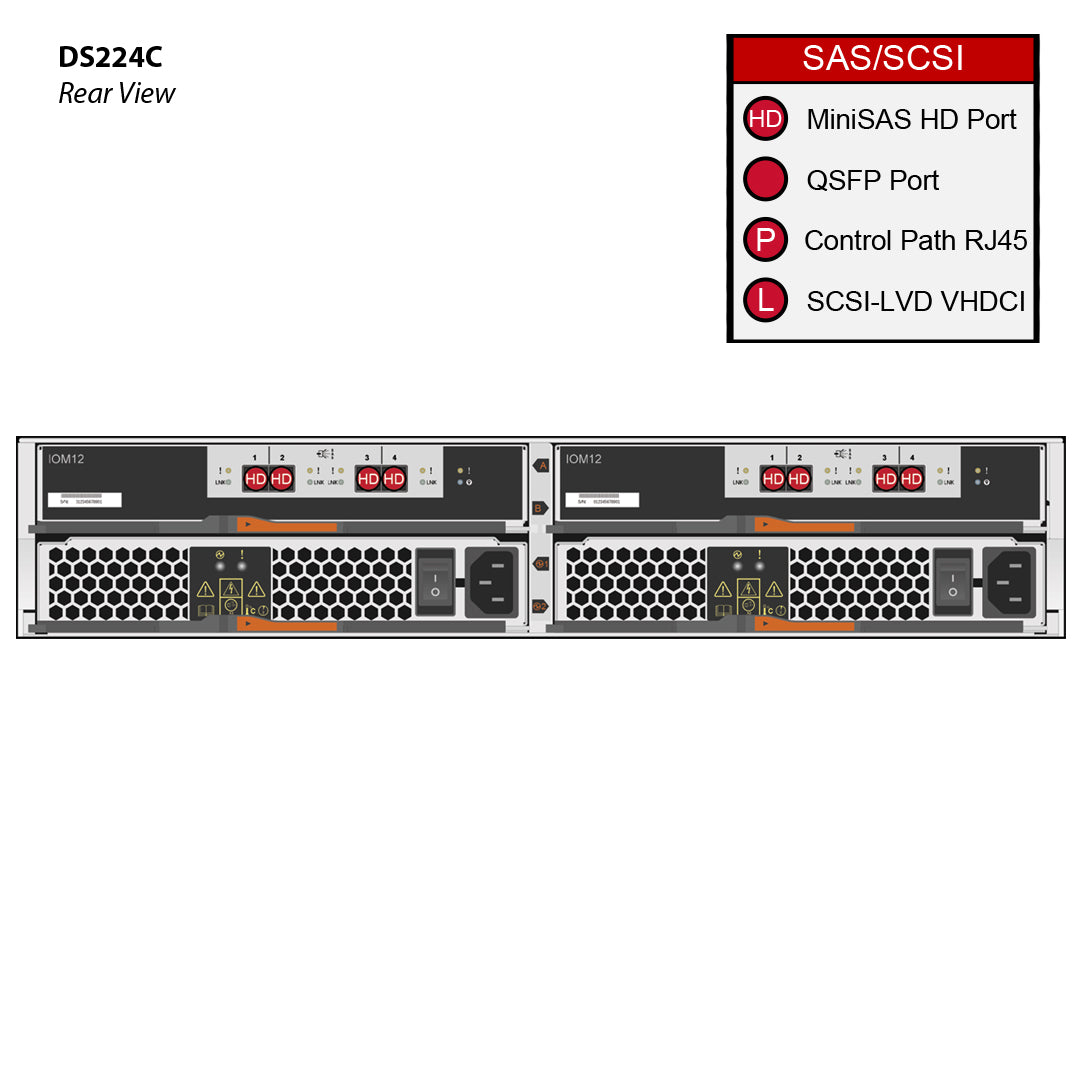 NetApp DS224C (DS224C-0-24-N-C) 24x 2.5" Drive Bays