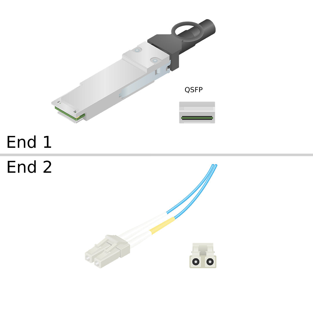NetApp X-000285 -  Data Cable with Plug QSFP28/LC | SFP, Brocade 4x32G 2KM G6 QSFP+ 1-Pk