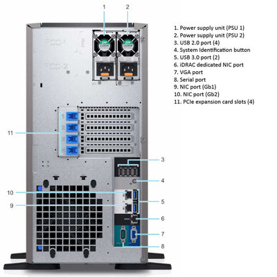 Dell PowerEdge T340 Tower Server Chassis (8x3.5")