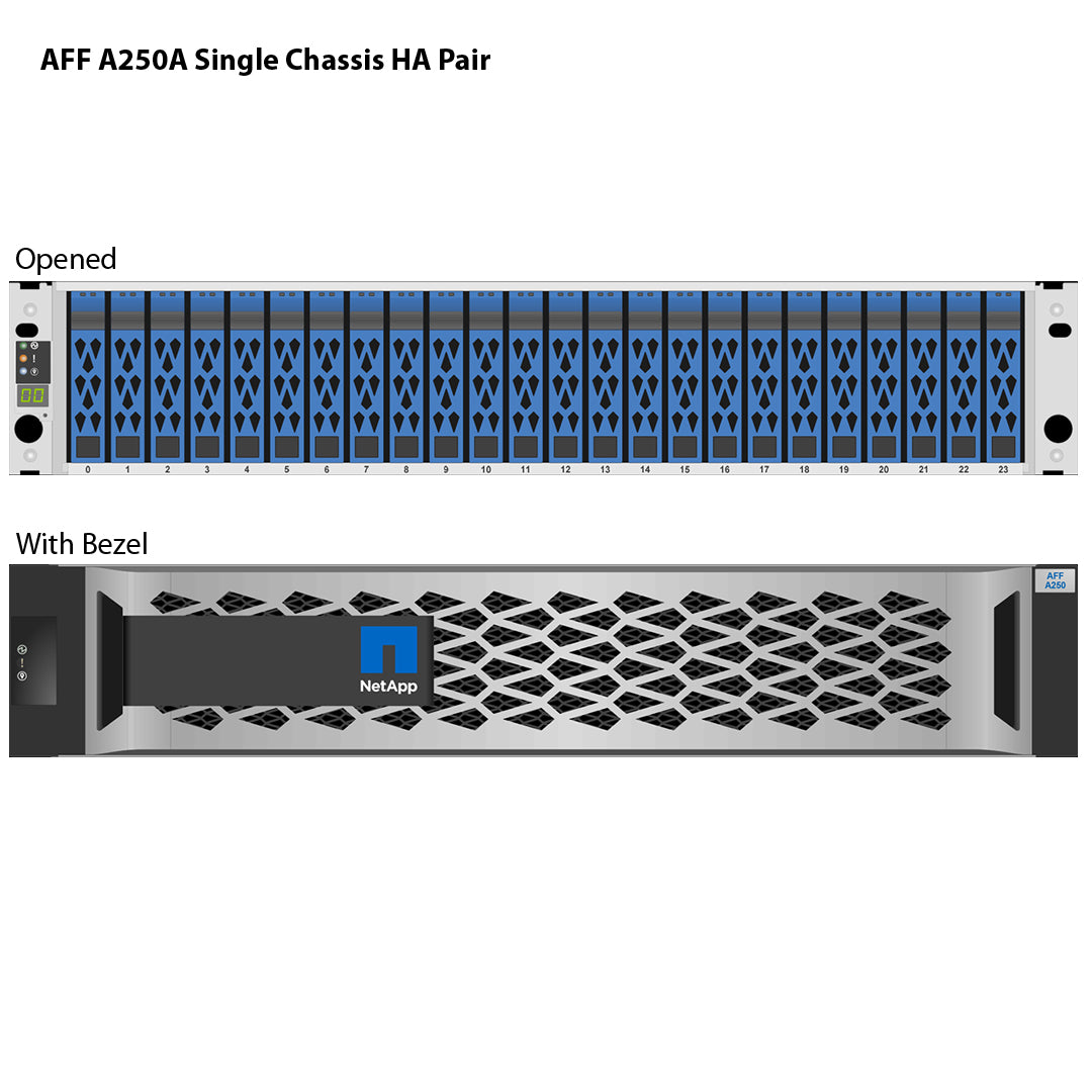 NetApp AFF A250 Single Chassis HA Pair Filer Head (AFF-A250A)