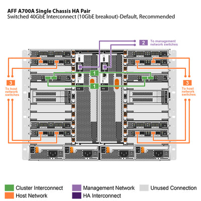 NetApp AFF A700 Single Chassis HA Pair Filer Head (AFF-A700A)