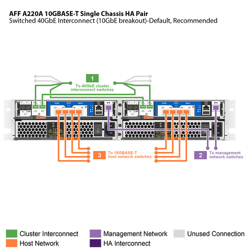 NetApp AFF-A220 10GBASE-T Dual Controller Filer Head (HA) - ECS