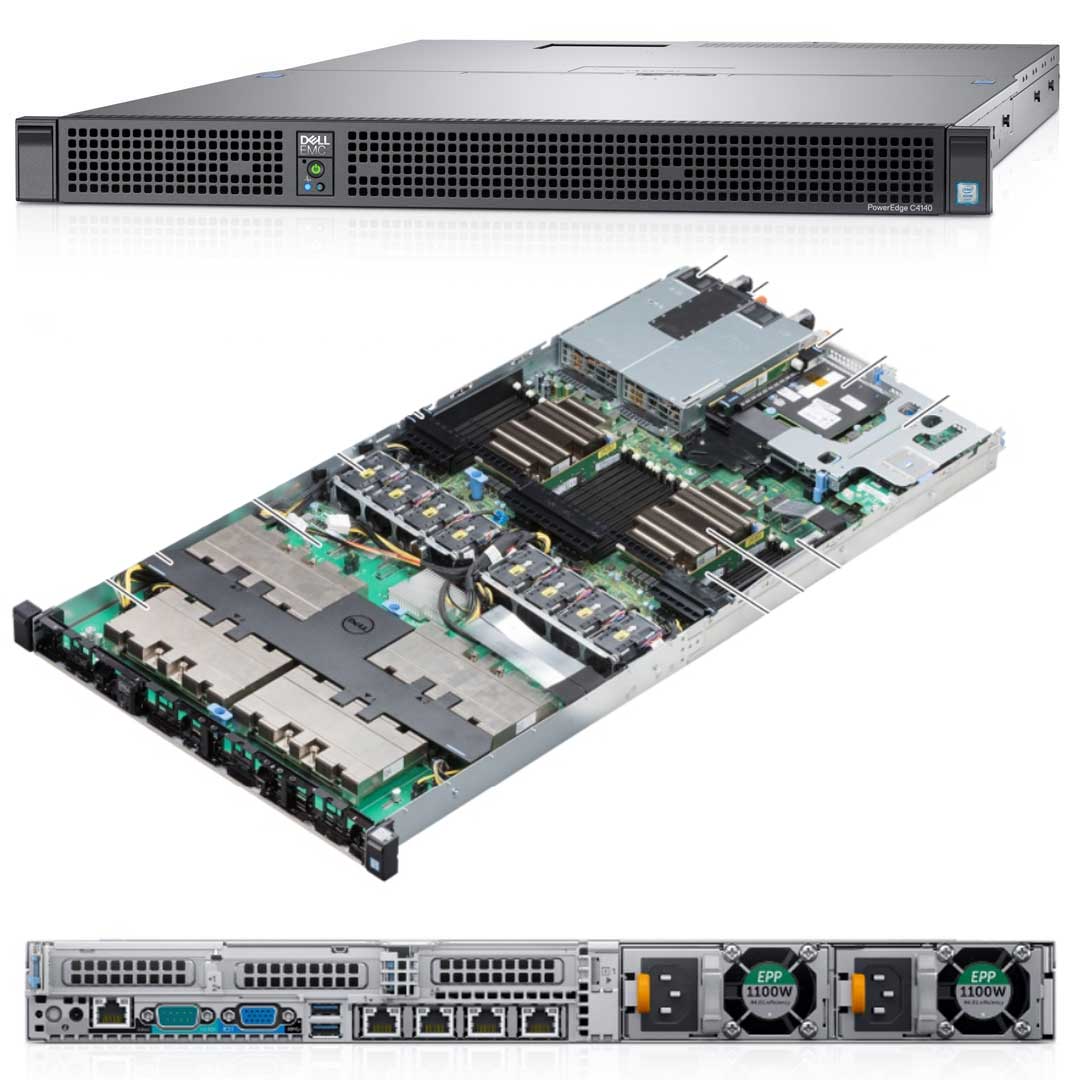 Dell PowerEdge C4140 Rack Server Chassis SMX2 NVLink GPU's