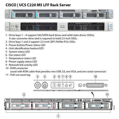 Cisco UCS C220 C-Series M5 4x 3.5" LFF Rack Servers CTO