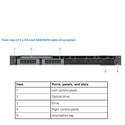 Dell PowerEdge R250 Chassis - Hot Swap 4x3.5" SAS/SATA (HDD/SSD)