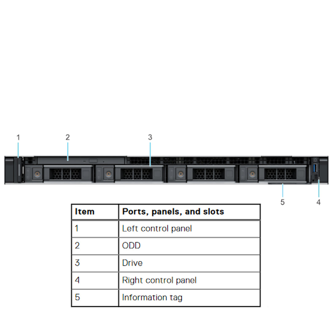 Dell PowerEdge R350 Rack Server Chassis (4x3.5")