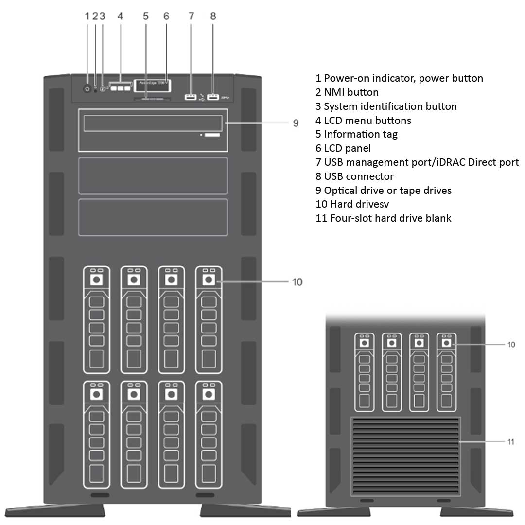 Dell PowerEdge T330 Tower Server Chassis (4x3.5")