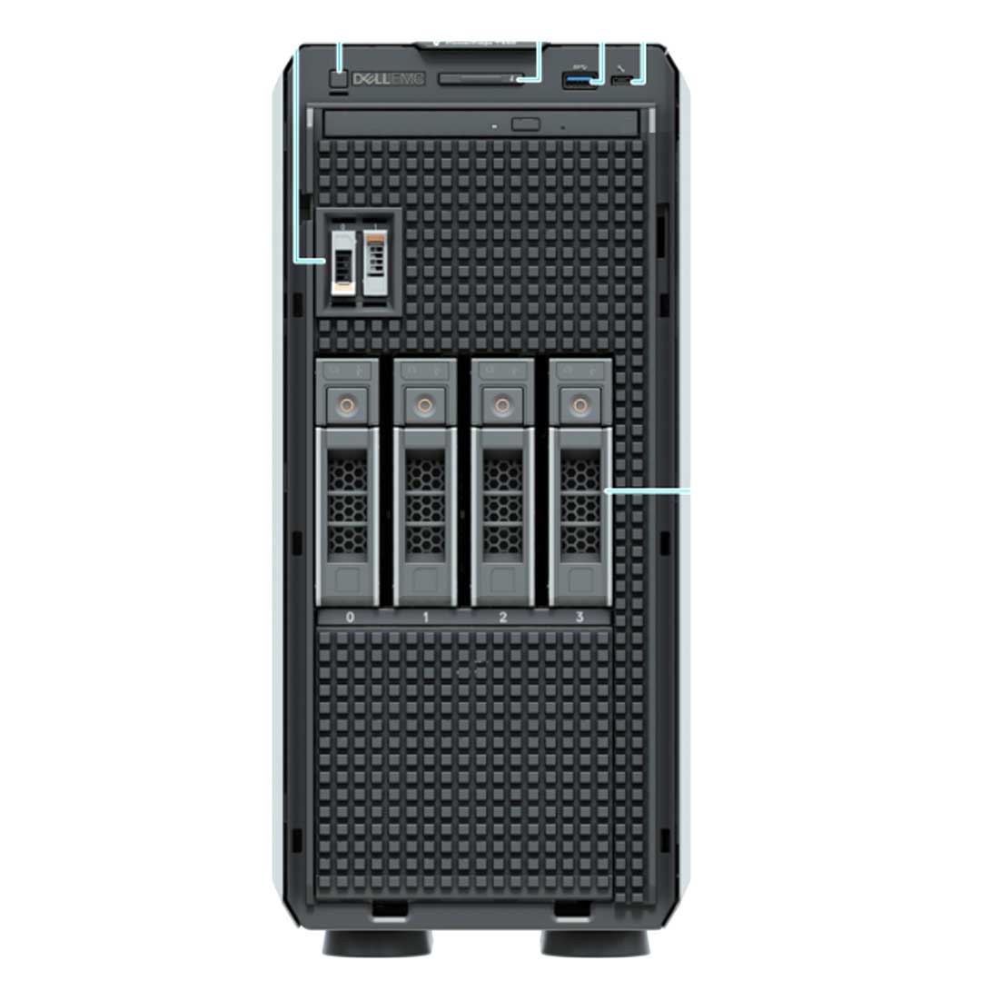 Dell PowerEdge T350 Chassis Tower Server (4x3.5")